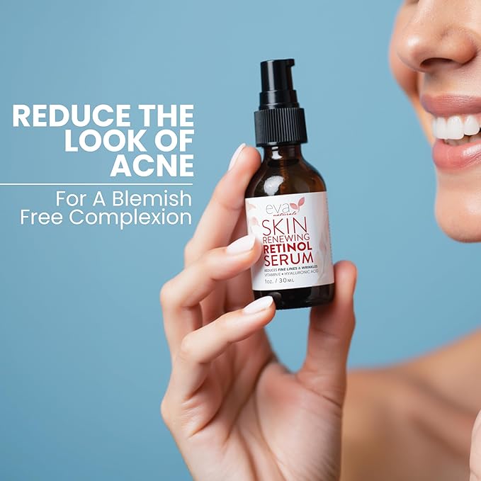 Retinol Serum for Face with Hyaluronic Acid & Vitamin E - For Anti-Aging, Fine Lines, Wrinkles, Resurfacing, Acne Marks and Scars, Skin Brightening, Dark Spot Correction Night Serum - 1oz-GlimoraGlow