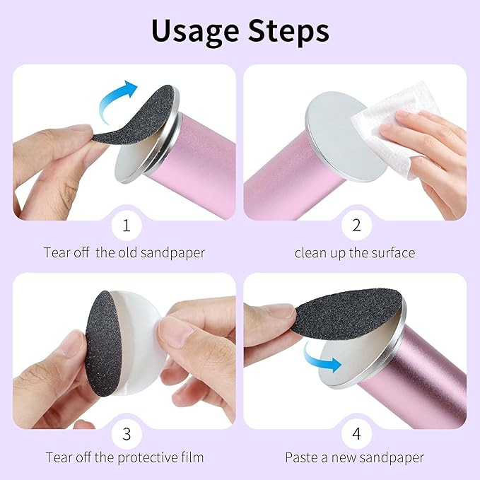 120PCS Fine 180 Grit Replaceable Sandpaper Discs for Electric Foot Callus Removers - 42mm Ultra-Soft Foot File Refills - Gentle Polishing & Baby-Smooth Finish-GlimoraGlow