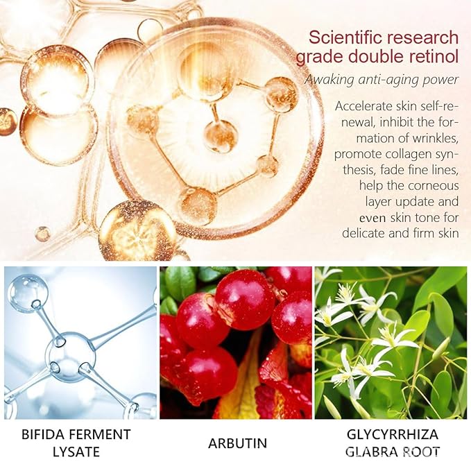 Retinol Eye Serum Anti Aging Under Eye Cream Visibly Reduces Wrinkles Fine Lines in 4-8 Weeks - Tightening Firming with Double Retinol 30ml-GlimoraGlow