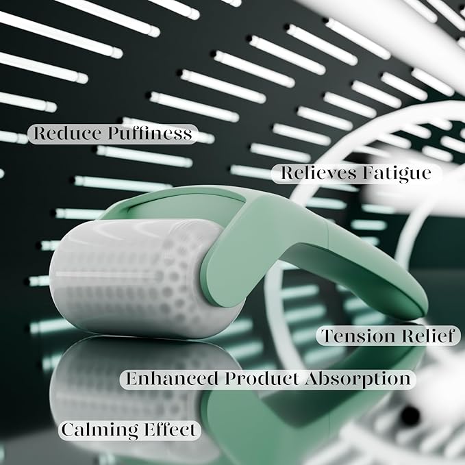 BAIMEI IcyMe Cryotherapy Ice Roller and Gua Sha Facial Tools Reduces Puffiness Migraine Pain Relief, Skin Care Tools for Face Massager Self Care Gift for Men Women - Green-GlimoraGlow