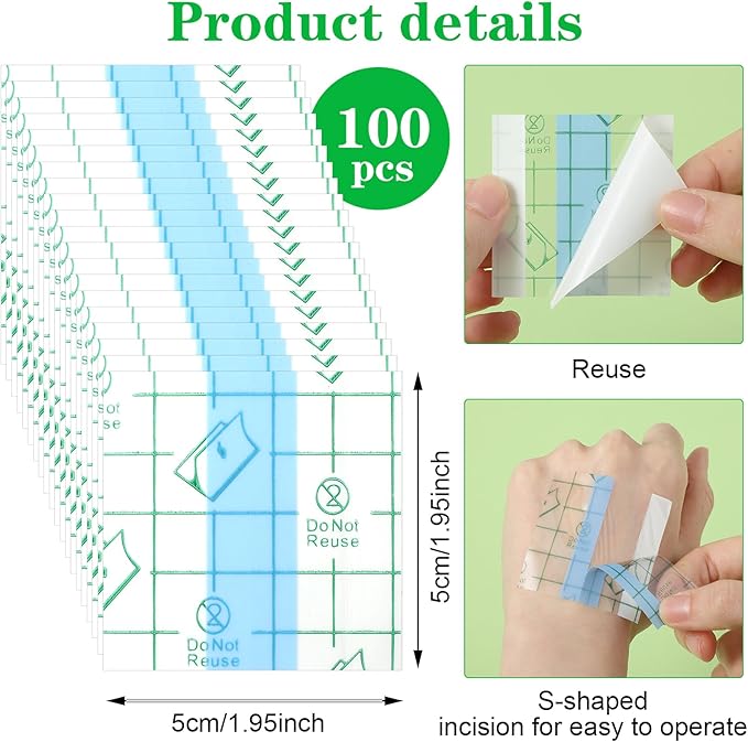 100 Pieces Makeup Hand Palette Single Use Makeup Mixing Palette Professional Makeup Artist Must Haves Disposable Transparent Waterproof Cosmetic Tray Adhesive Tape for Women and Girls-GlimoraGlow