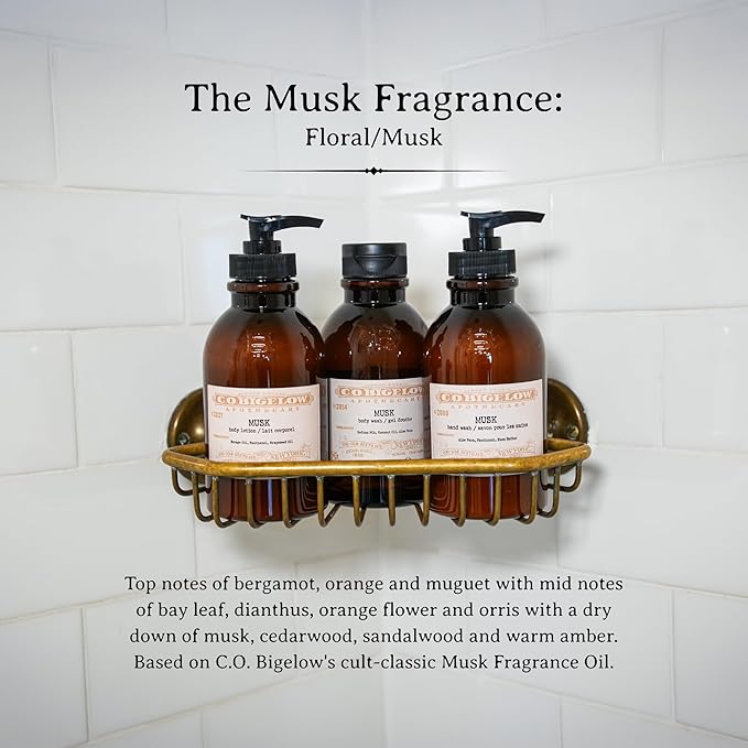 C.O. Bigelow Musk Body Lotion, Iconic Collection Moisturizing Body Lotion with Shea Butter, Borage Oil & Grapeseed Oil, 10.5 Fl Oz-GlimoraGlow