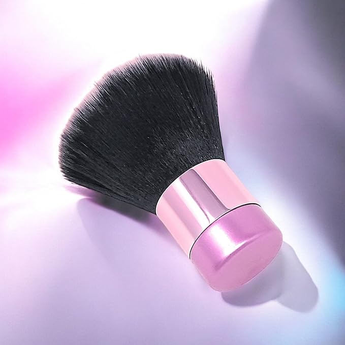 Luxurious and Large Soft Fluffy Powder Brush, Use as a Spray Tan Finishing Tool, Multipurpose Face and Body Barber and Beauty Tool, Large Kabuki Brush by BevyGold (Pink)-GlimoraGlow