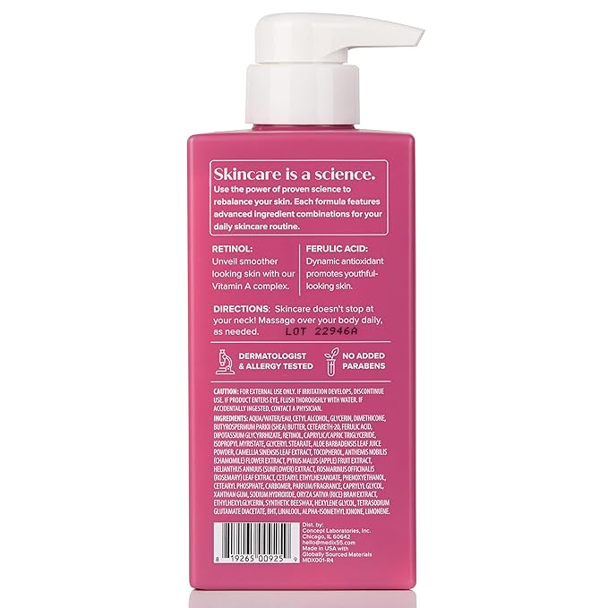 Medix 5.5 Retinol Body Lotion + Hyaluronic Acid Cream, Moisturizer Body & Face Lotion Set | Hydrating + Firming Lotion For Stretch Marks, Wrinkles, & Crepey Skin | Skin Care Products, 2pc Set-GlimoraGlow