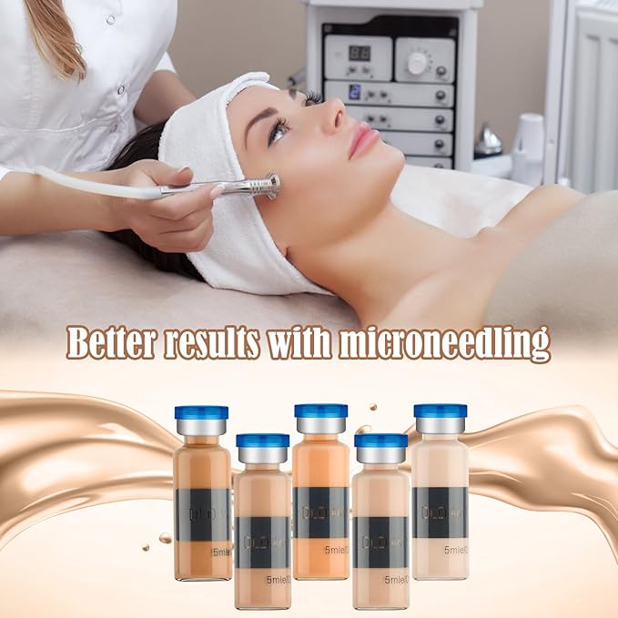 BB Facial Glow Starter Kit Facial Pigment Serum Treatment Kit,Anti-Aging Serum Pigments Set for Micro-needling Skin Treatment 10 Vials 5ml Hyaluronic Acid Ampoule foundation Essence Skin-GlimoraGlow