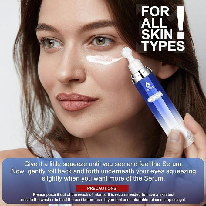 eye serum for dark circles and puffiness - 8% Caffeine, 8% Retinol - Dark Circle Remover, Puffy Eyes & Bags - Under Eye Cream, 1.5 fl. oz-GlimoraGlow