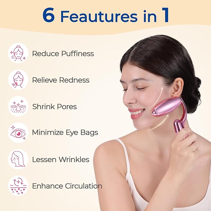 MORGLES Ice Roller for Face and Eyes, Ice Face Roller for Women Skin Care, Cold Facial Roller for Puffiness, Migraine Relief and Lymphatic Drainage-GlimoraGlow