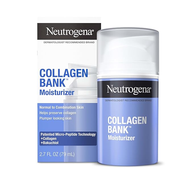 Neutrogena Collagen Bank Face Moisturizer, Larger Size Anti-Aging Face & Neck Collagen Cream, Bakuchiol, Face Lotion Supports Skin’s Natural Collagen for Visibly Plump Skin, 2.7 fl. oz-GlimoraGlow