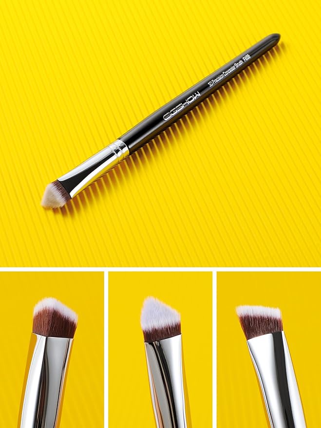 EIGSHOW Concealer Brush Under Eye, Small Triangle Brushes for Precise Coverage Dark Circles Blemishes Acne, Blending Cream and Liquid (F658)-GlimoraGlow
