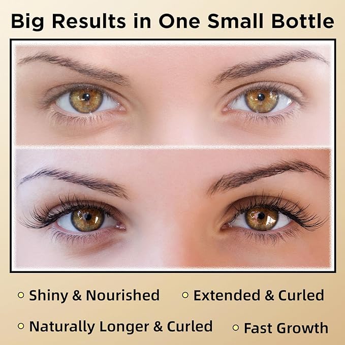 Eyelash & Eyebrow Growth Serum – 15 Plant Extracts for Longer, Denser & Fuller Lashes & Brows, Boosts Natural Hair Development,eyelash serum,Hypoallergenic Oil-Free,lash growth serum (Glossy Black)-GlimoraGlow