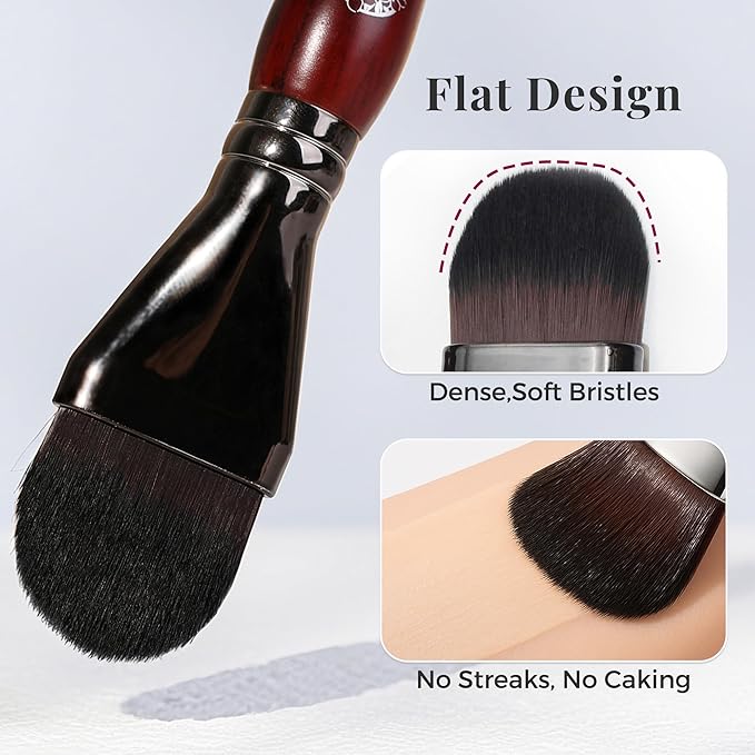 ENERGY Foundation Brush for Liquid Makeup DIY Facial Mask Premium Soft Bristles Contour Face Brush for Blending Liquid, Cream, Eye Mask, Under Eye Concealer Vegan Flat Cosmetic Makeup Tool-GlimoraGlow