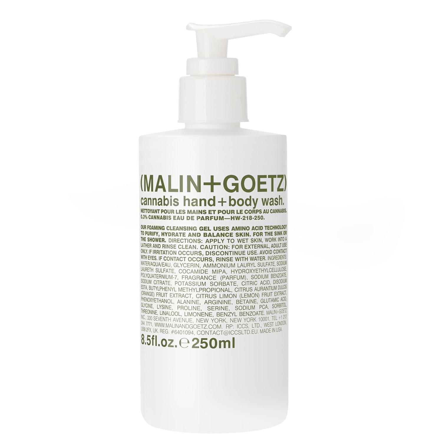 MALIN+GOETZ Cannabis Hand and Body Wash, White, 8.45 Fl Oz (Pack of 1)-GlimoraGlow