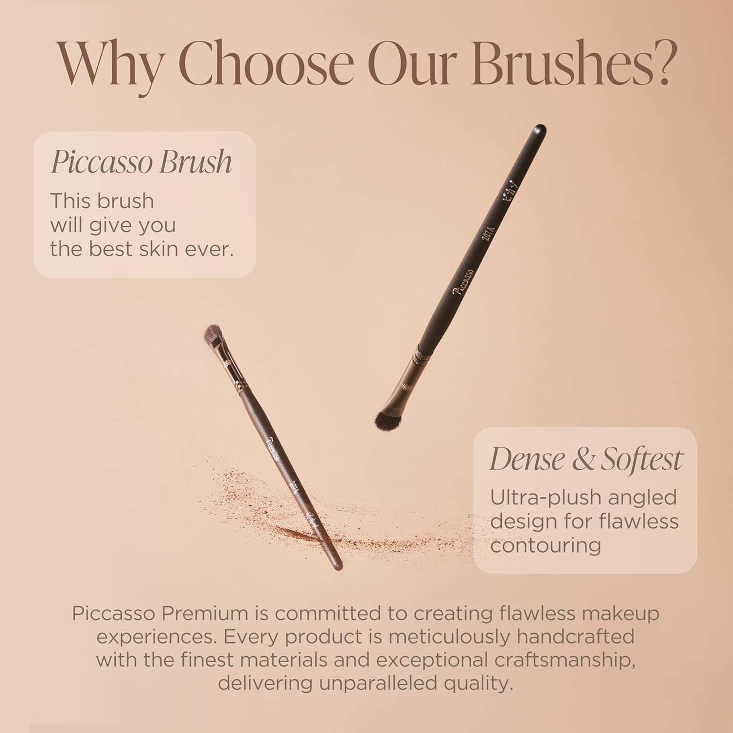 Piccasso 201 Nose Shading Brush – Soft Hair Makeup Brush for Nose Shaper and Face Makeup, Small Angled Brush for Precise Contouring and Blending, Korean Professional Beauty Tool for Daily Use-GlimoraGlow