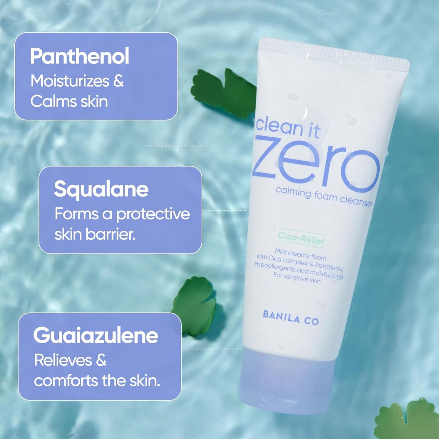 BANILA CO Clean It Zero Calming Foam Cleanser | Rich Lather Hydrating Cleansing With Soothing Finish | CICA Relief for Sensitive Skin | Vegan & Hypoallergenic (150ml / 5.07 fl.oz)-GlimoraGlow