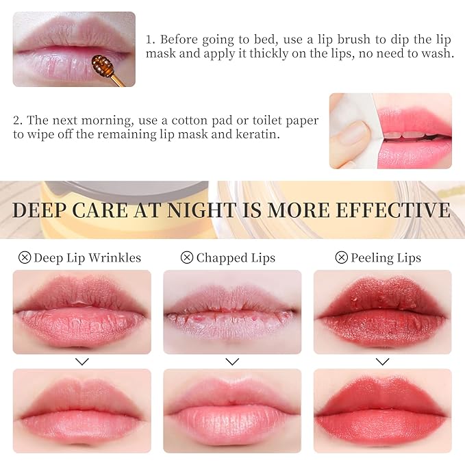 2 PCS Bee Honey Lip Balm Honey Pot, Bee Honey Lip Mask, Reduces Lip Lines, Hydrate & Moisturizing Lip Skin Care, Prevention Dry Cracked Lips, Bee Honey Lip Balm for Lip Repair Treatment-GlimoraGlow