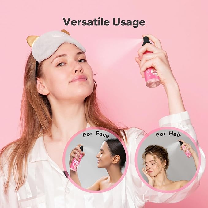 Organic Rose Water Spray (8.45 Fl Oz), Rosewater Spray for Face & Hair, Rose Water for Skin Care-GlimoraGlow