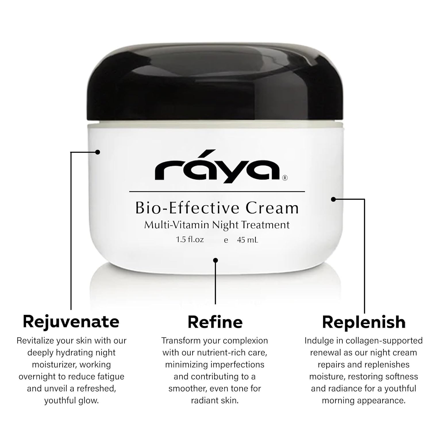 Raya SPA Bio-Effective Night Cream | Deep Recovery Anti-Aging Facial Moisturizer | Firming & Wrinkle Repair | Overnight Face Care for Tone Reviving & Beauty Sleep | Non-Oily Renewing Cream-GlimoraGlow