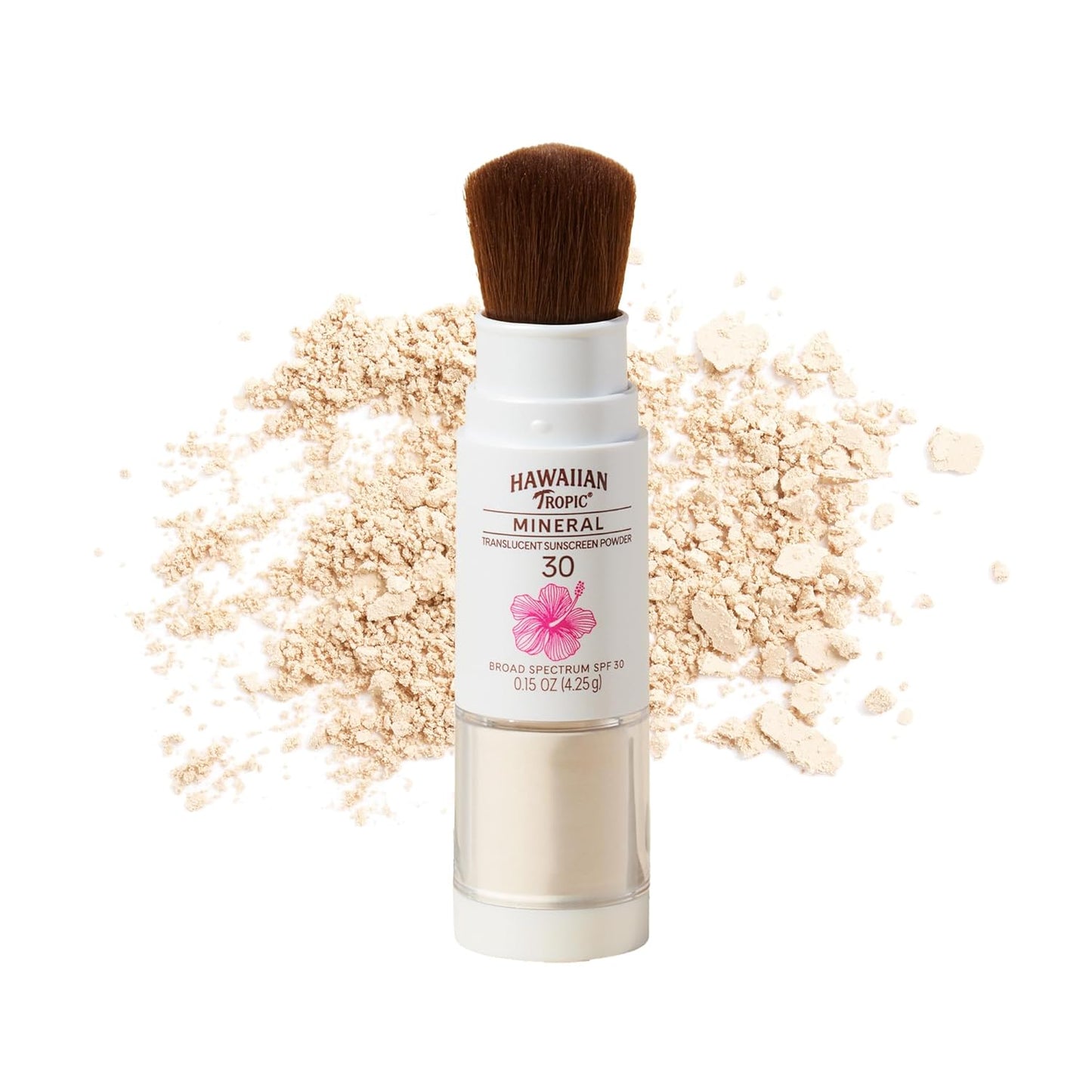 Hawaiian Tropic Mineral Powder Sunscreen Brush SPF 30 | Beach Essentials, Zinc Oxide Mineral Sunscreen Powder SPF, Face Sunblock Travel Size, Brush On Sun Screen Protector for Face and Body, 0.15oz-GlimoraGlow