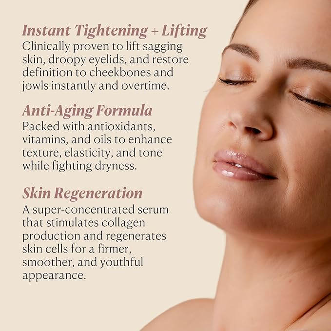 Nakery Collagen Peptide Serum for Women - Rapid Lift Face Serums for Anti Aging Face Tightening and Lifting - Multi Peptides Collagen Serum for Face & Crepey Skin to Firm Wrinkles & Sagging Skin-GlimoraGlow