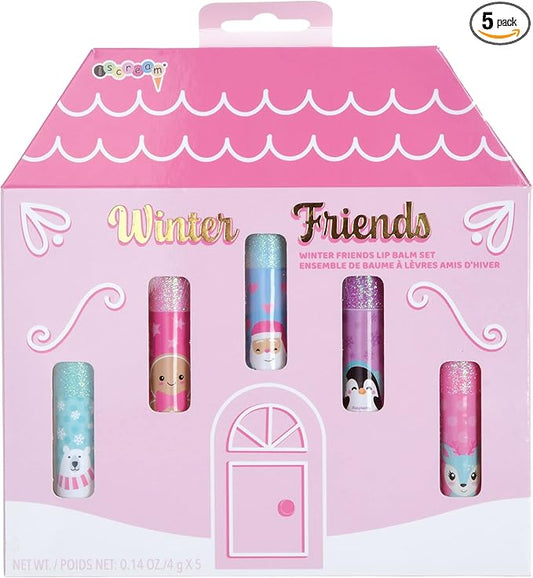 iscream Winter Friends 5-piece Scented Holiday Lip Balm Set-GlimoraGlow