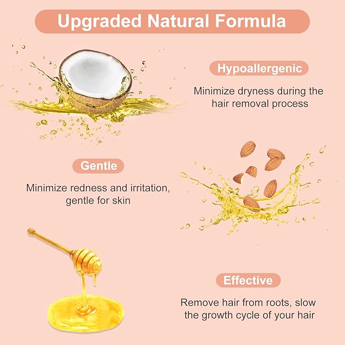 2.5lb Hard Wax Beads For Hair Removal, Yovanpur Waxing Beans for Sensitive Skin, Face, Eyebrows, Bikini, Brazilian, Legs and Full Body Bulk-GlimoraGlow