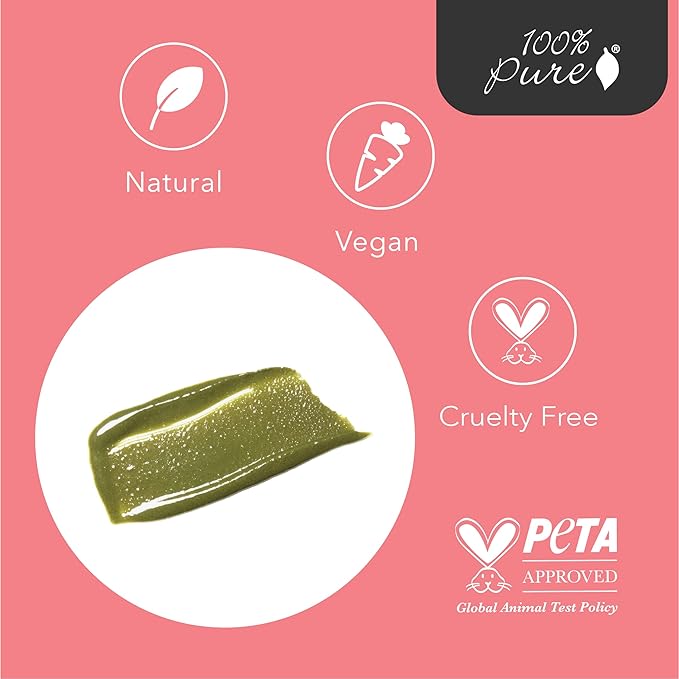 100% PURE Matcha Oat Face Scrub Facial for Glowy Radiant Skin Exfoliator & Pore Minimizer Natural Skincare for Women & Men, Vegan - 3 oz-GlimoraGlow