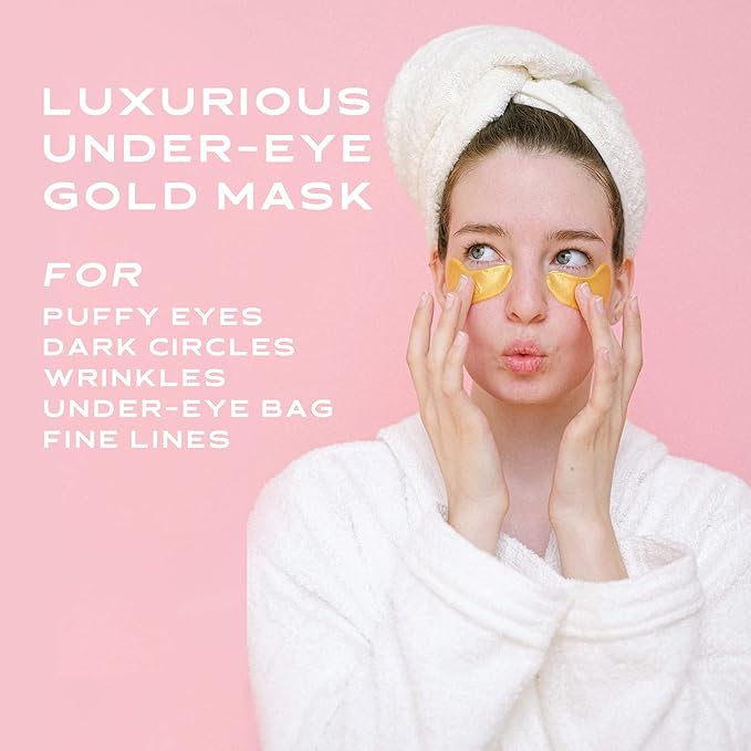 20 Pack Collagen Crystal Lip Masks, Gold Under Eye Masks Set Natural Moisturizing Gel Anti-Aging Anti Chapped Hydrating Reducing Puffiness Dark Circles and Wrinkles Lip Eye Pads for Women Men-GlimoraGlow