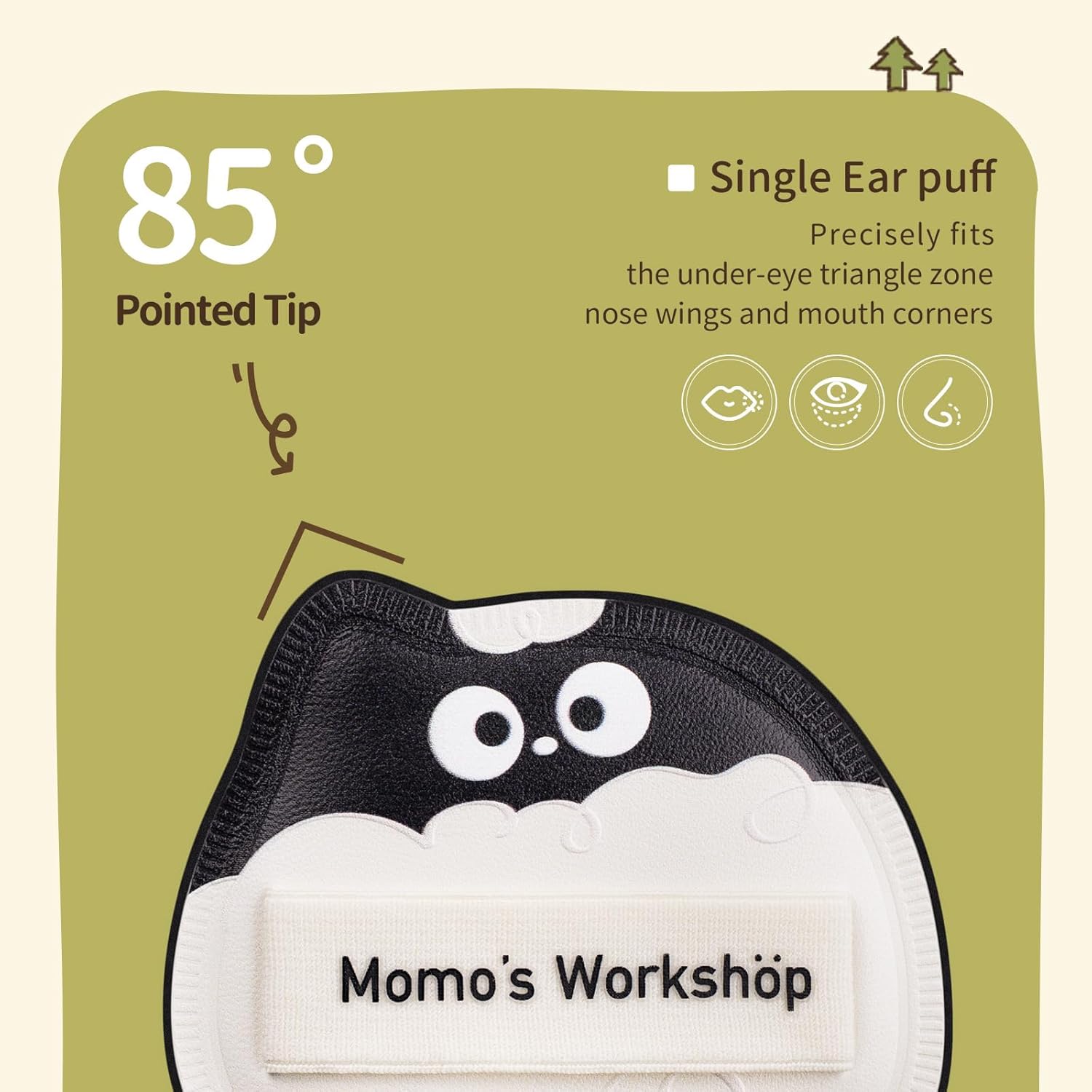 Lamb Toto Airy Marshmallow Puff,Makeup Sponge,Rubycell Material,Pointed Tip for Concealer + Flat Side for Foundation, Longwear Makeup, Travel Friendly & Reusable,2pcs Puffs & Storage Case-GlimoraGlow