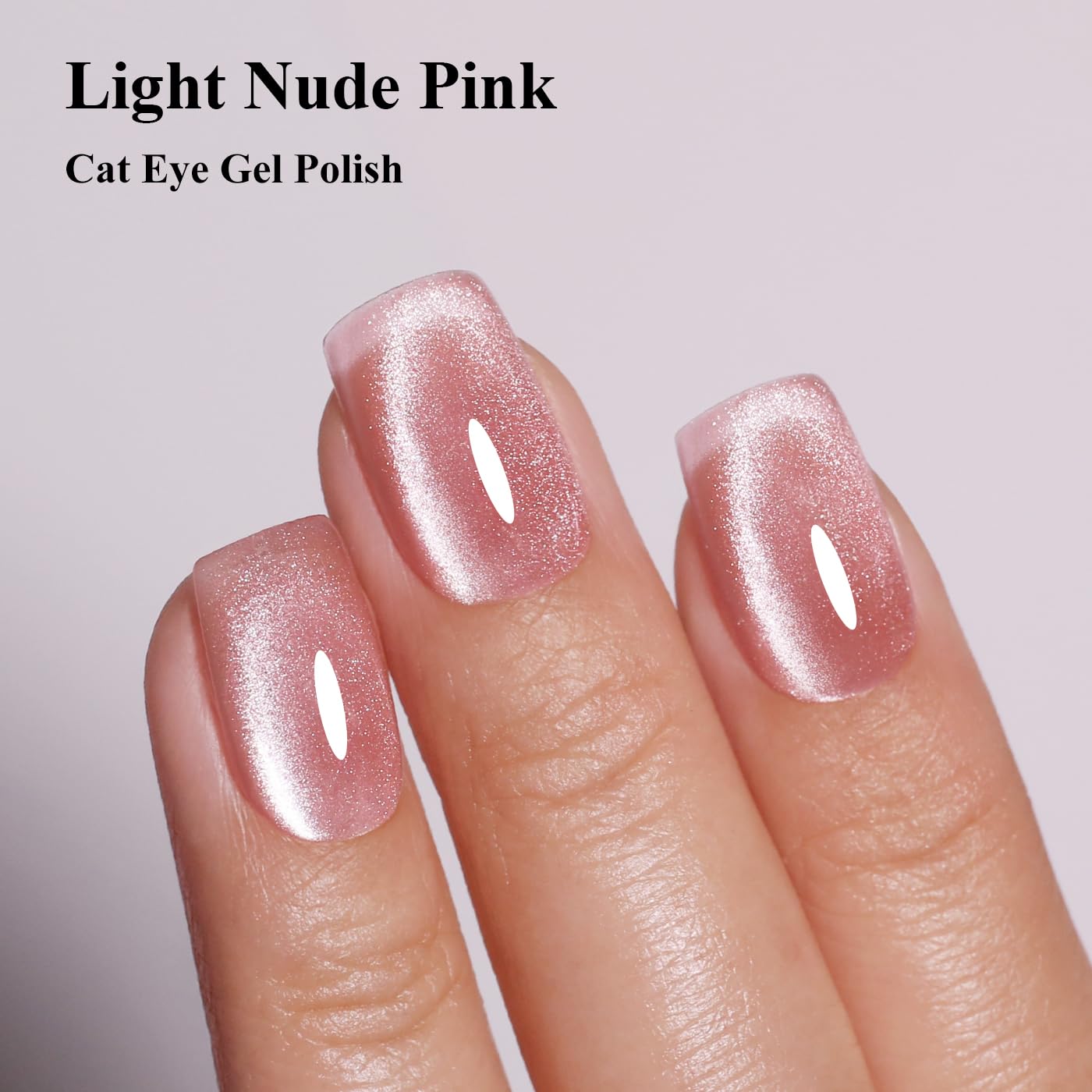 Imtiti Cat Eye Gel Nail Polish, Light Nude Pink Holographic Magnetic Crystal Nail Gel Polish With Magnet Glittery Galaxy Spring Summer Kit Soak Off UV Led 10ML-GlimoraGlow