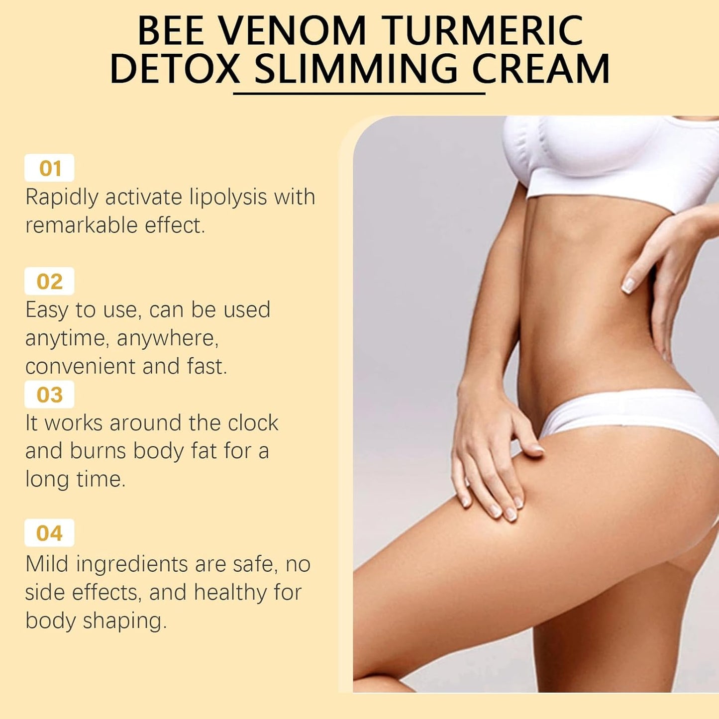 Bee Venom Comprehensive Cream,Turmeric Detox Slimming,Bee Venom Skin Treatment Cream,Body Massage Cream,Natural Skin Moisturizer for All Skin Types(2pcs)-GlimoraGlow
