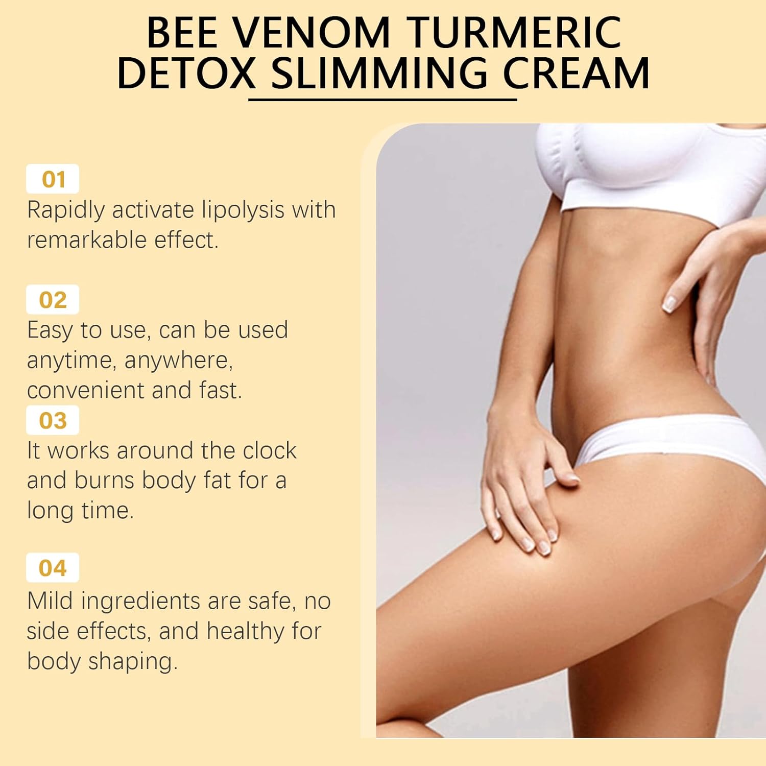 Bee Venom Comprehensive Cream,Turmeric Detox Slimming,Bee Venom Skin Treatment Cream,Body Massage Cream,Natural Skin Moisturizer for All Skin Types(2pcs)-GlimoraGlow