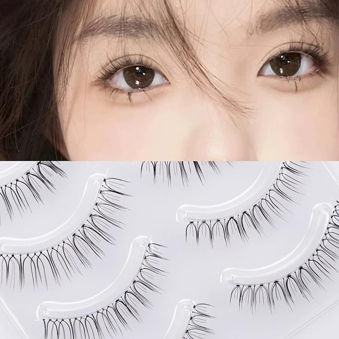 Miz Barn Daily Natural Look False Eyelashes,4 Pairs Natural Soft Lightweight Comfortable Short Lashes Clear Band Handmade Luxurious False Eyelashes(A05)-GlimoraGlow