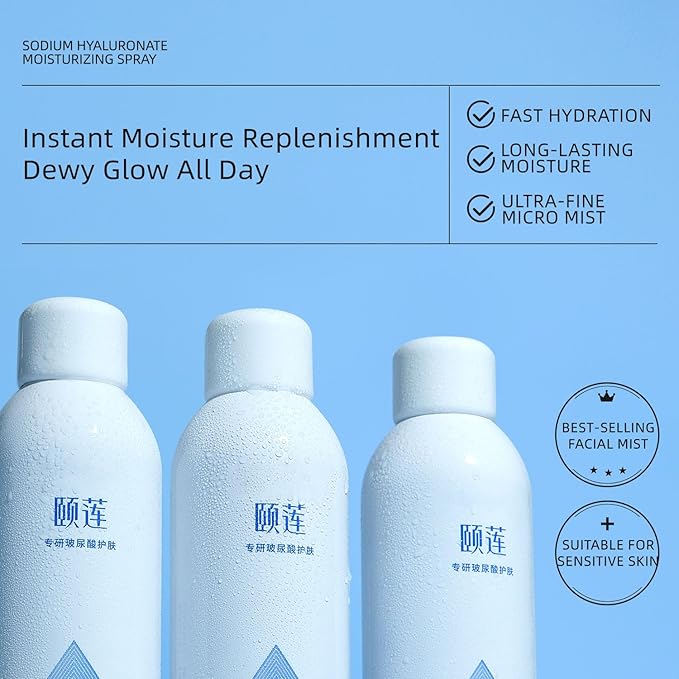 YILIAN Face Mist Natural Facial Spray with HA, Soothing and Calming Sensitive Skin, 10.14 fl. oz. 2 Packs-GlimoraGlow