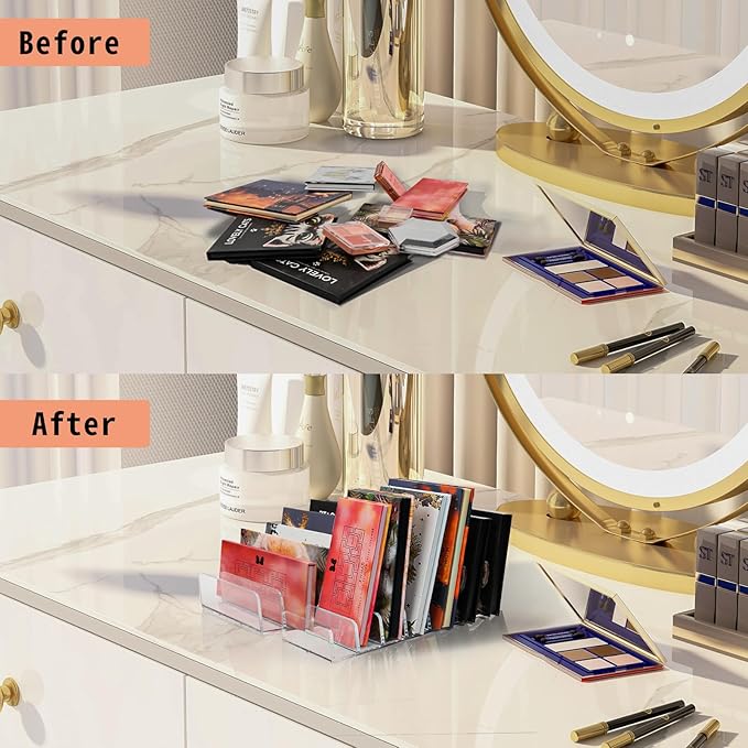 2 Pack Makeup Organizer, Compact Makeup Palette Organize, for Bathroom Countertops, Vanities, Cabinets, Sleek Modern Cosmetics Storage Solution for - Eyeshadow Palettes, Contour Kits, Blush-GlimoraGlow