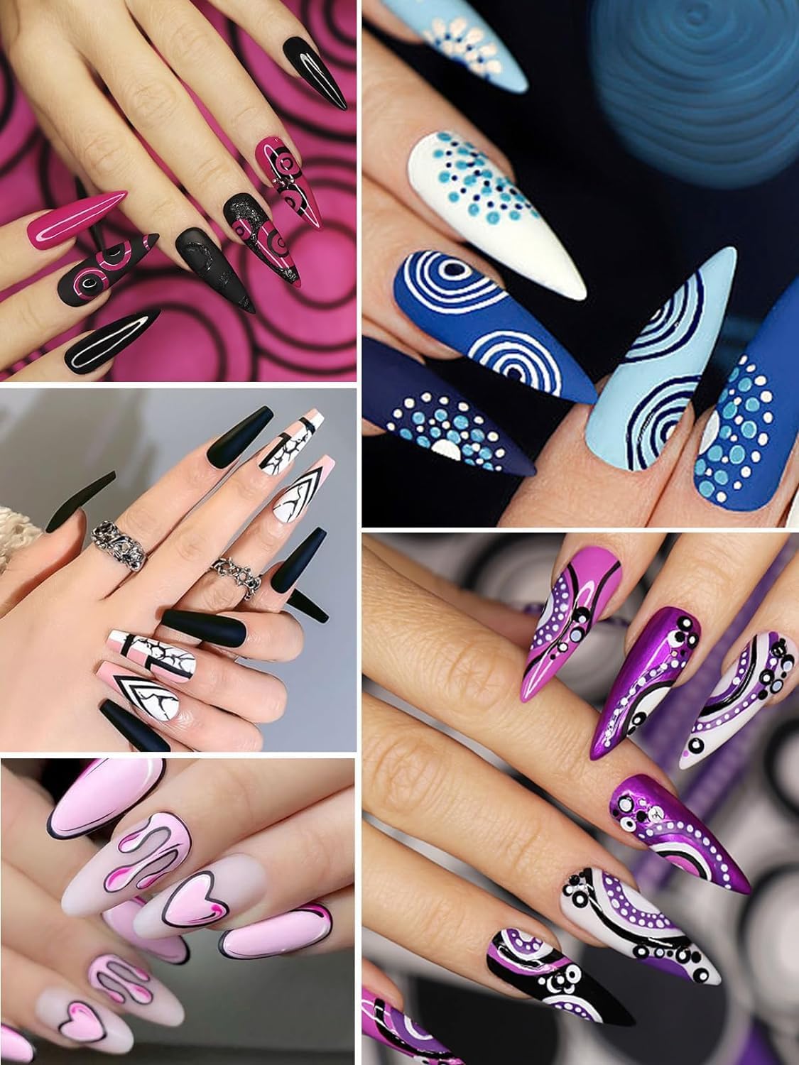 12 Color 3D Nail Art Pens Set, Kalolary Nail Point Graffiti Dotting Pen Drawing Painting Liner Brush for DIY Nail Art Beauty Adorn Manicure Tools-GlimoraGlow