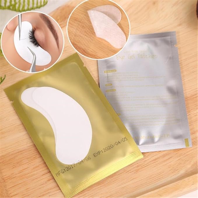 100 Pairs Set，Eye Gel Patches,Under Eye Pads Lint Free Lash Extension Eye Gel Patches for Eyelash Extension Eye (gold)-GlimoraGlow
