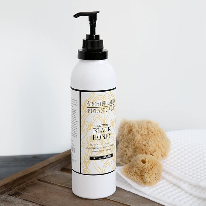 Archipelago Botanicals Black Honey Lotion, Hydrating Body Lotion for Dry Skin, Nourished and Healthy Skin Care, Paraben-Free, Phthalate-Free, 18 oz-GlimoraGlow