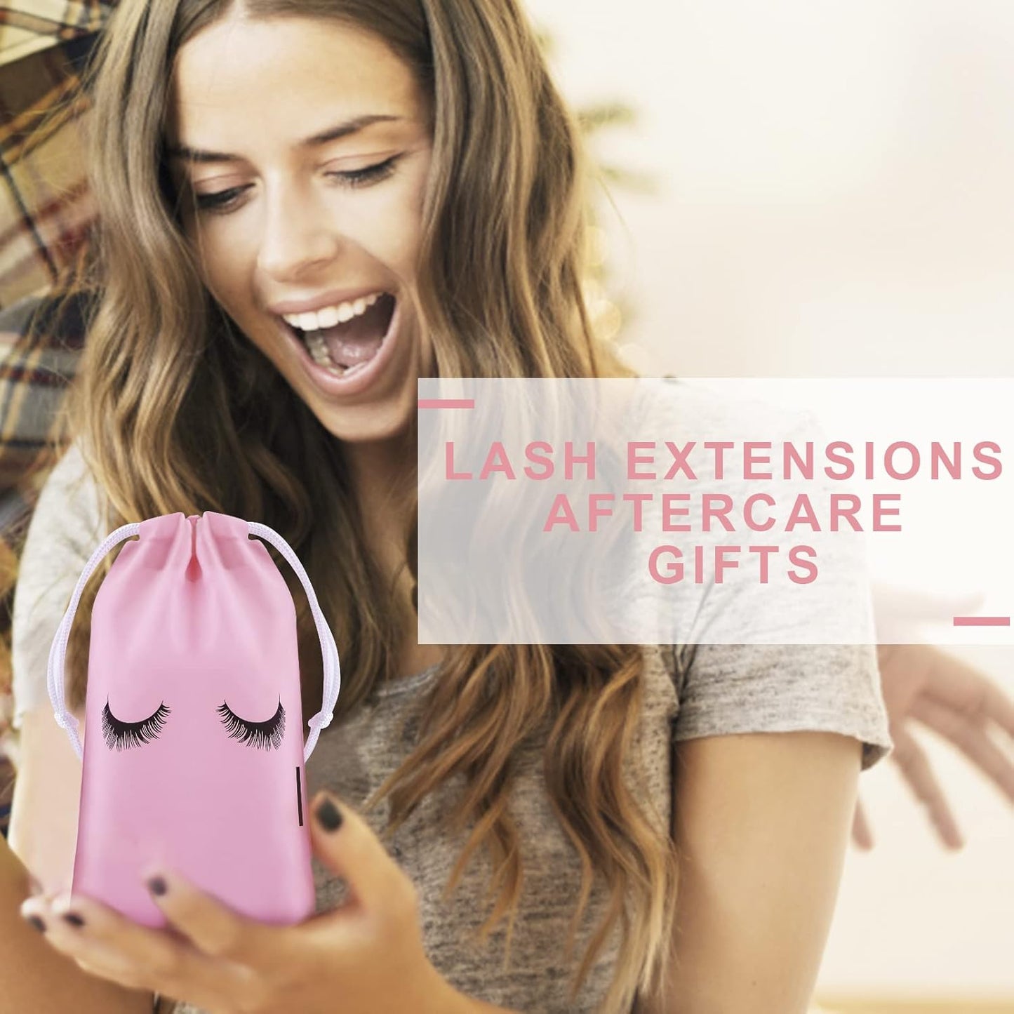 homicozy 40 Pcs Lash Shampoo Bottle Brushes Set, 10 Pcs Lash Shampoo Brushes, 10 Pcs Lash Brushes Tubes, 10 Pcs Eyelash Shampoo Dispensers, 10 Pcs Lash Aftercare Bag for Clients, Women,Girls (Pink)-GlimoraGlow