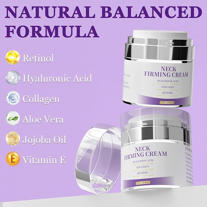 Retinol Cream for Face, Neck Creams for Tightening and Firming, Anti Aging Face Moisturizer for Face, Day & Night Moisturizing with Collagen, Hyaluronic Acid for Sagging Skin, Wrinkle, 1.7 Fl OZ-GlimoraGlow