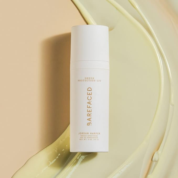 Barefaced Sheer Protection SPF 50+ – Broad-Spectrum Face Sunscreen for women with Zinc Oxide, Niacinamide & Hyaluronic Acid – Oil-Free UV Protection, Hydration & Anti-Aging with Universal Tint (60ml)-GlimoraGlow