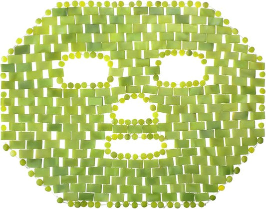 Jade Facial Mask, Jade Sleep Natural Stone Mask, Green Facial Cooling Mask, Jade Eye Mask Beauty Skincare Massage Tools for Alleviate Puffiness Face Massage Puffy Eyes Dark Circles-GlimoraGlow