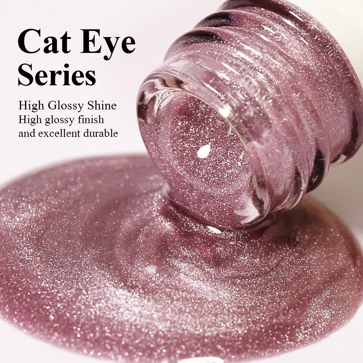 Imtiti Cat Eye Gel Nail Polish, Light Nude Pink Holographic Magnetic Crystal Nail Gel Polish With Magnet Glittery Galaxy Spring Summer Kit Soak Off UV Led 10ML-GlimoraGlow