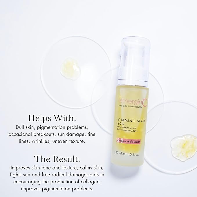emerginC 20% Vitamin C Facial Serum - Extra Strength Micro-Encapsulated Spheres to Help Address Visible Signs of Aging (1 Ounce, 30 ml)-GlimoraGlow