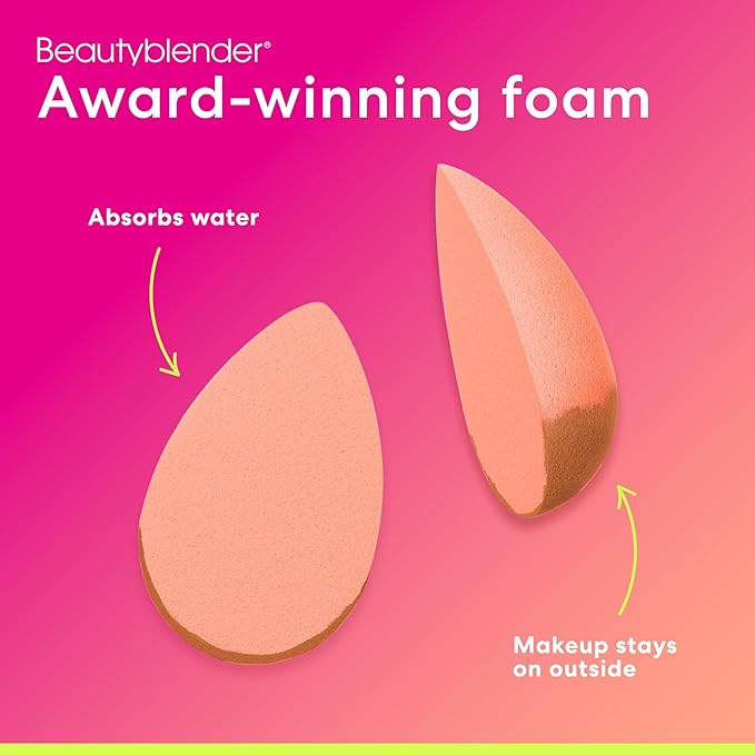 Beautyblender® | Papaya Beauty Blender Makeup Sponge, Super-Soft Foam Easily Blends Foundations, Powders & Creams, Made in USA, Reusable, Washable, Streak Free Application, Vegan, Cruelty Free-GlimoraGlow