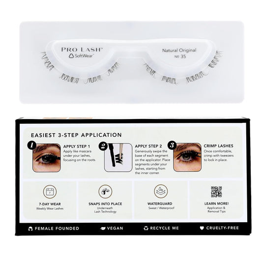 Pro Lash SoftWear Clean Girl Mini Lash Clusters Kit - Natural-Looking, Lightweight Lashes - 7-Day Cluster Eyelash Extensions Waterproof Lashes Clusters - Single Set - Original No. 35-GlimoraGlow