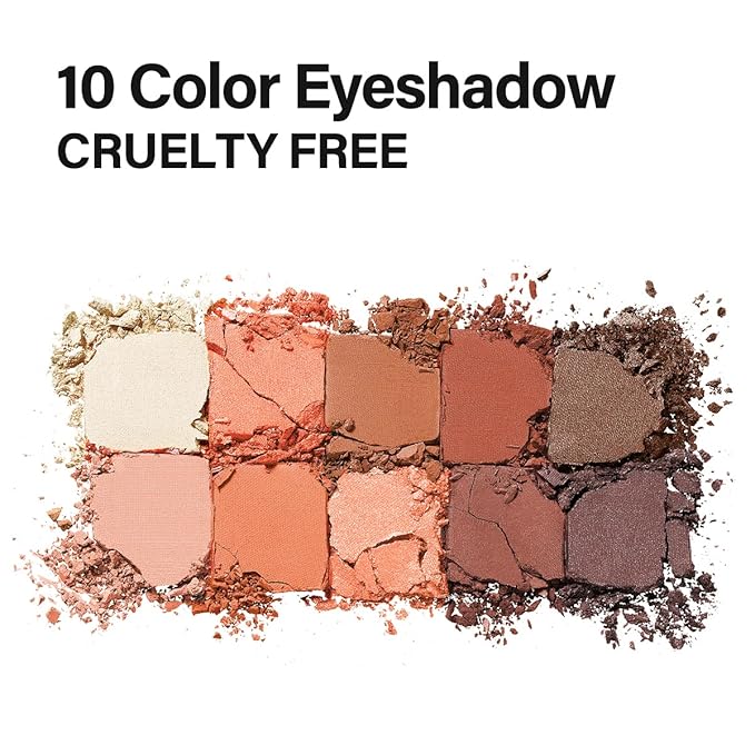 10 Color Eyeshadow Palette, Matte, Shimmer, Glitter Pigment Eye Shadow Makeup Pallete, Neutral Nudes Sunny Orange Eye Makeup Palette with Brush & Mirror, 01.Sunset-GlimoraGlow