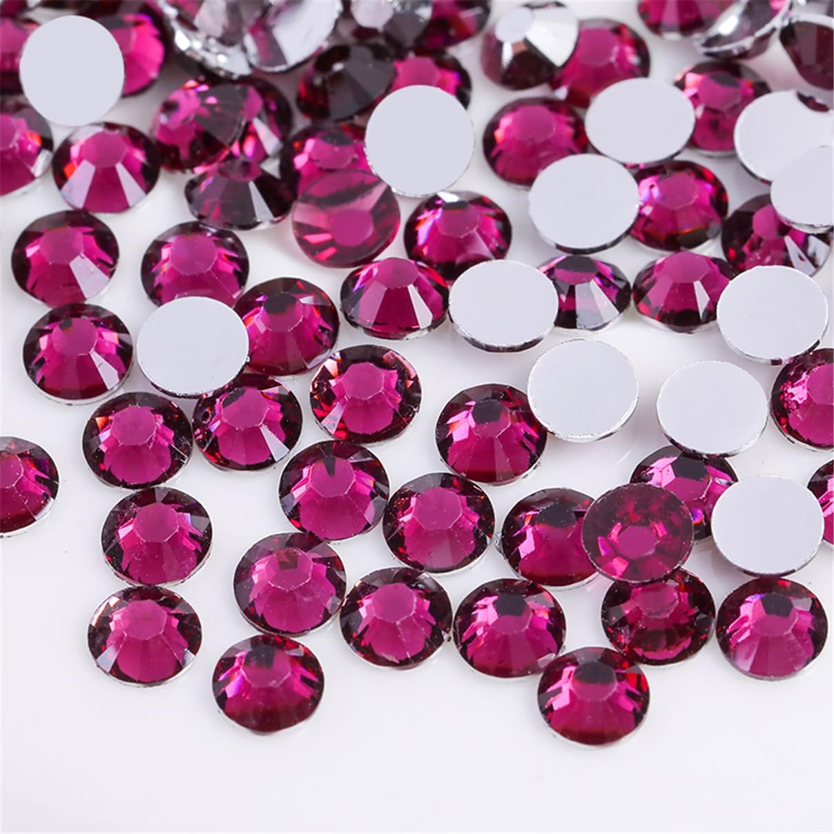 1000 Pieces SS20 5mm Flatback Rhinestones Clear Glass Round Gems Crystals for Nail Art DIY Crafts Clothes Shoes Bags （Grape Purple）-GlimoraGlow