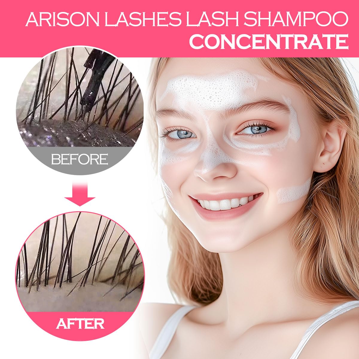ARISON LASHES Lash Shampoo Concentrate for Lash Extensions 100ML Eyelash Cleanser Concentrate Oil-Free Eyelash Extension Shampoo with Salon Home Care(Bubble gum)-GlimoraGlow