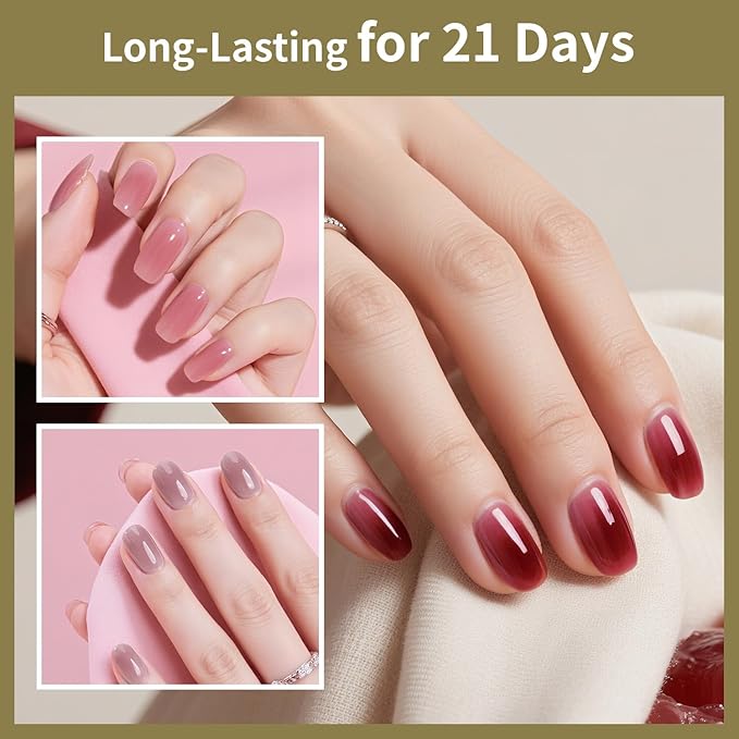 JODSONE 32 Colors Jelly Gel Nail Polish Kit with U V Light Crystal Transparent Classic Color 4 Functional Gel for All Seasons-GlimoraGlow