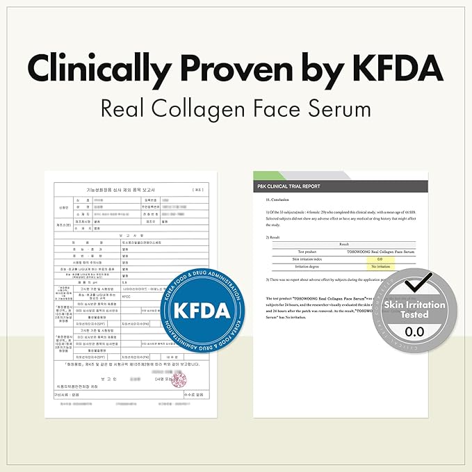 Real Collagen Face Serum, Hydrating & Firming Serum with hydrolyzed collagen, Hyaluronic Acid, Plumps, Sagging Skin, Reduces Fine Lines and Wrinkles, Korean Skincare, 33ml / 1.11 fl. oz.-GlimoraGlow